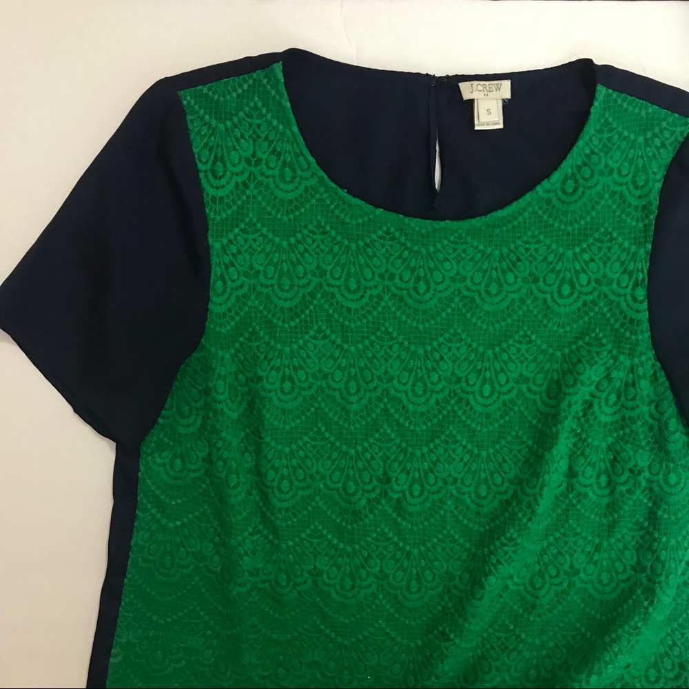 Blue and Green J. Crew Lace Top